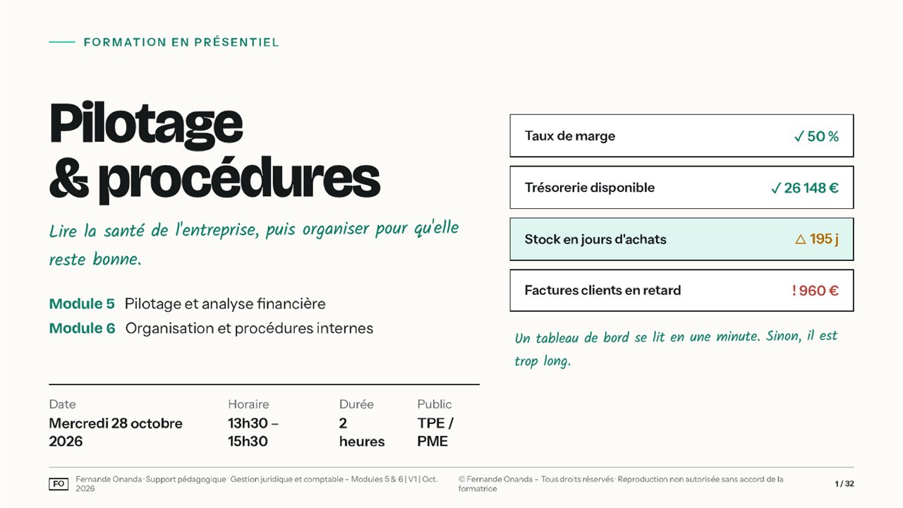 Couverture du support 3 : Pilotage et procédures