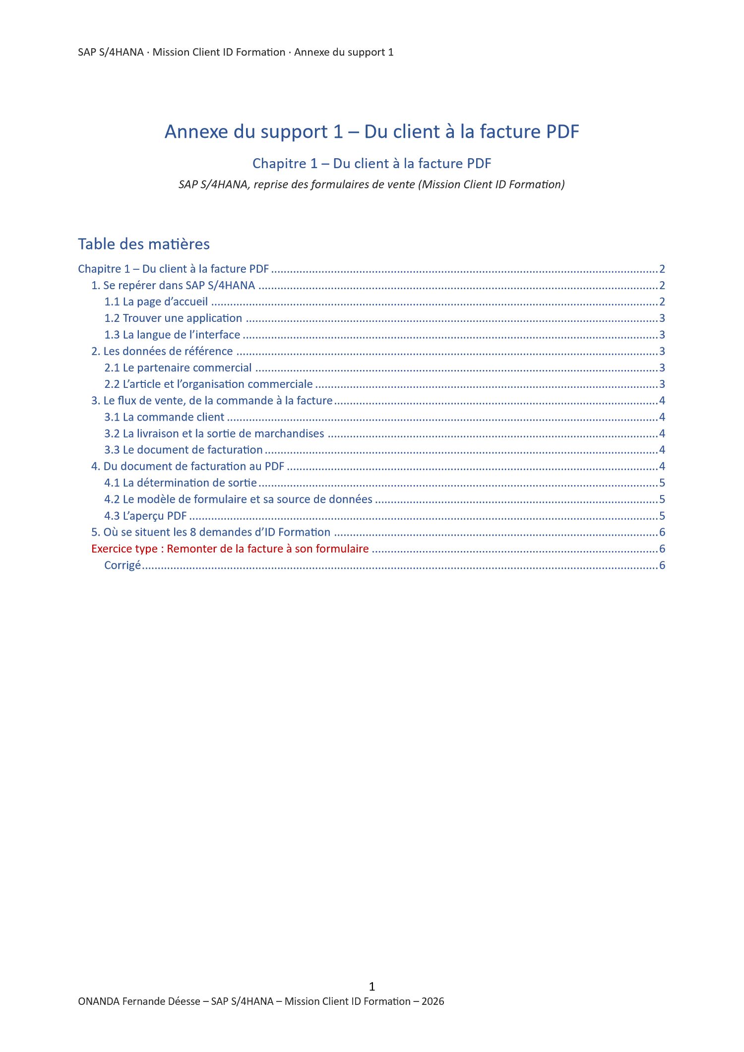 Page 1 de l'annexe